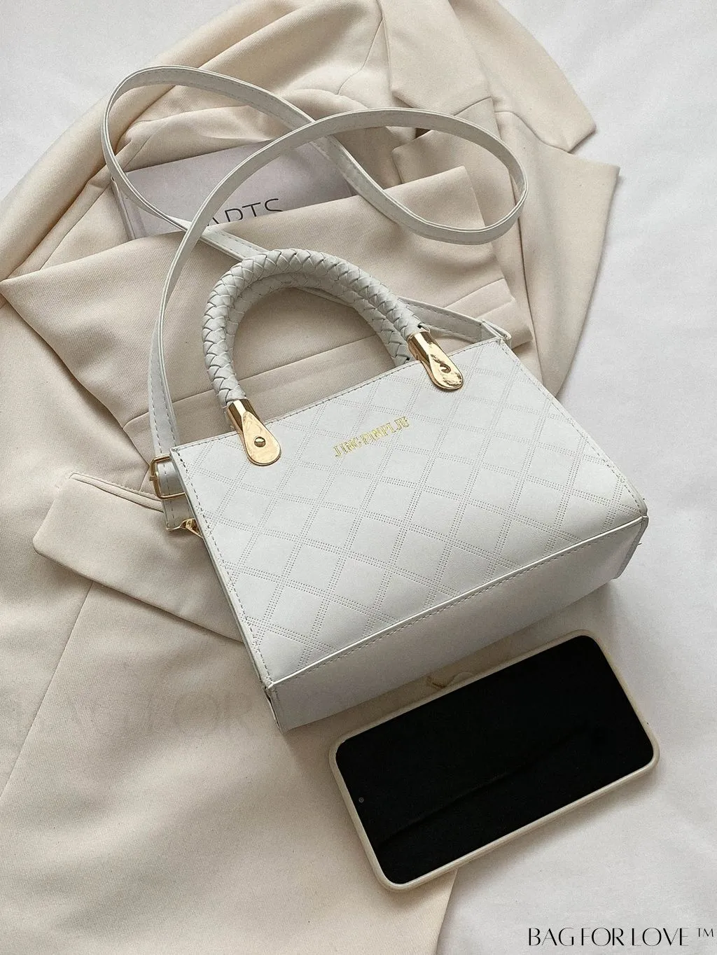 BagForLove - Modern Geometric Print Small Square Crossbody for Casual Style On-The-Go