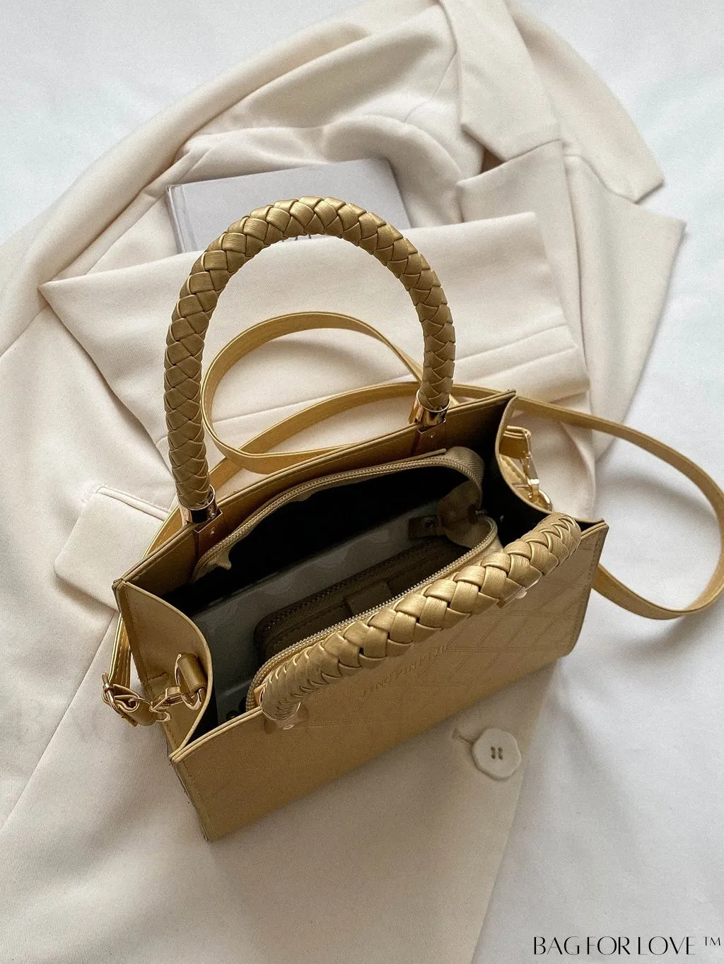 BagForLove - Modern Geometric Print Small Square Crossbody for Casual Style On-The-Go