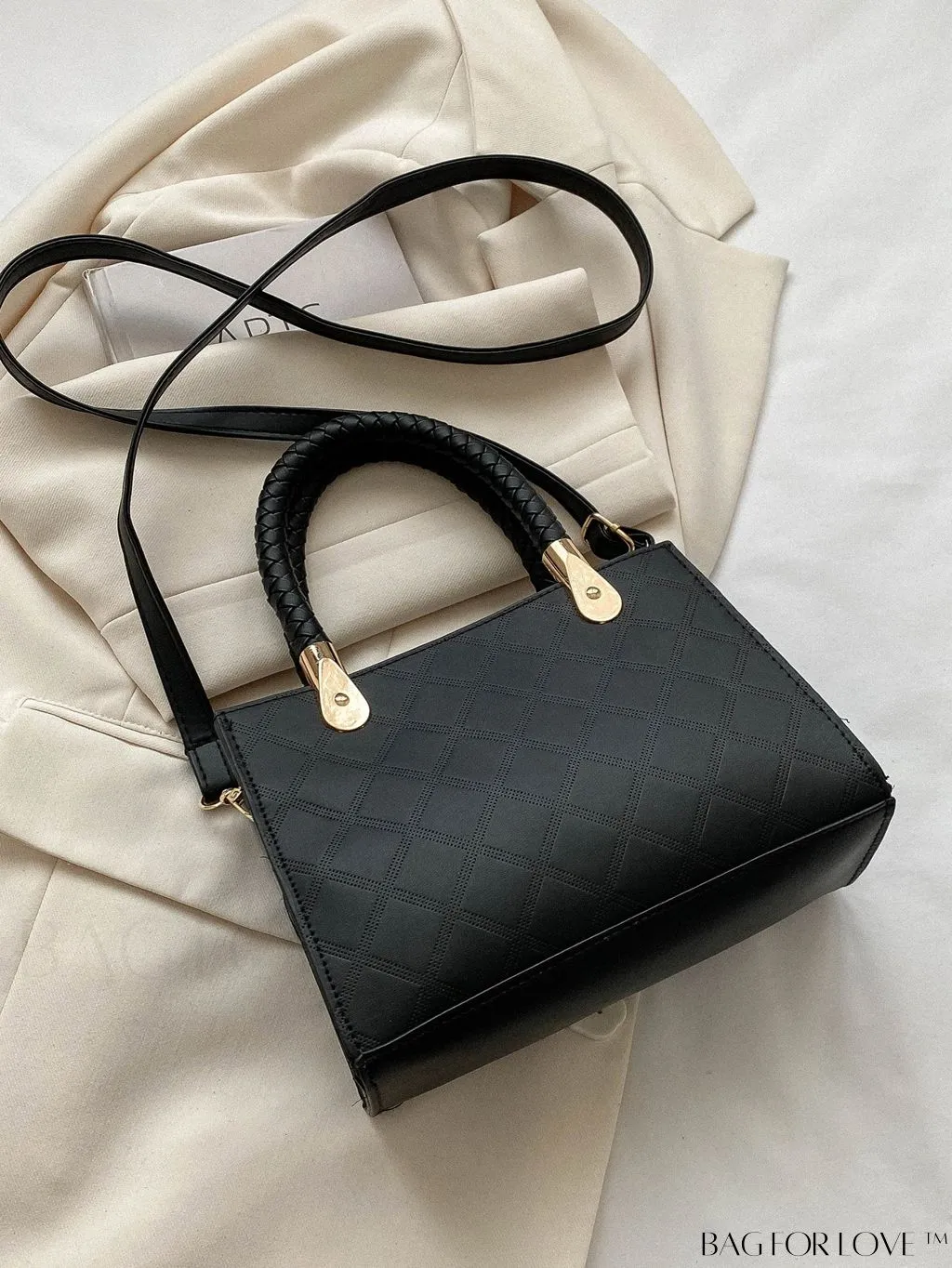 BagForLove - Modern Geometric Print Small Square Crossbody for Casual Style On-The-Go