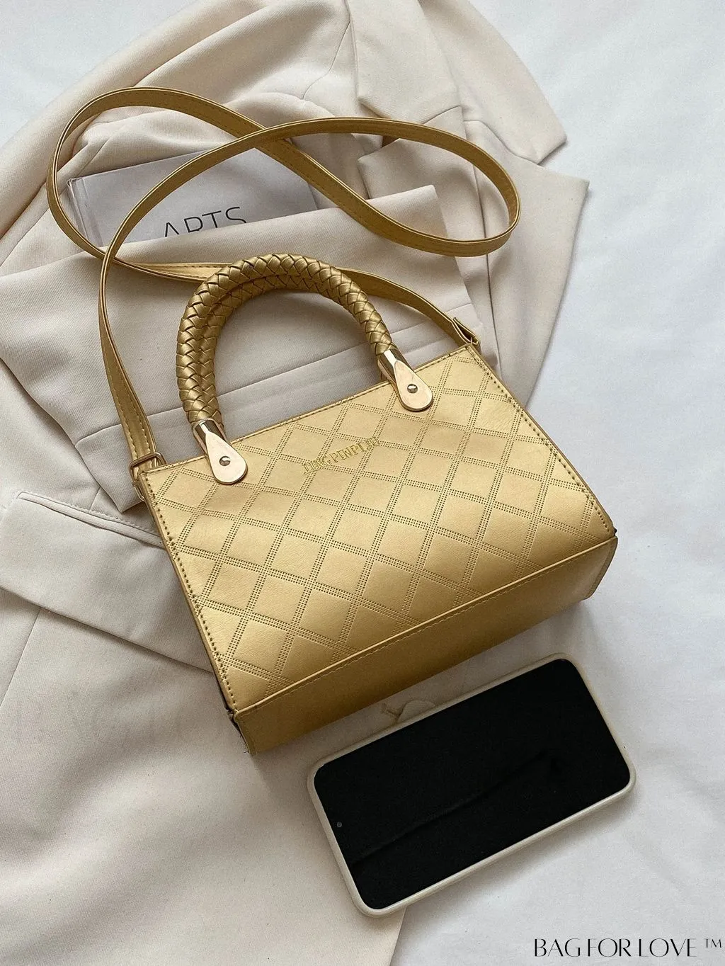 BagForLove - Modern Geometric Print Small Square Crossbody for Casual Style On-The-Go