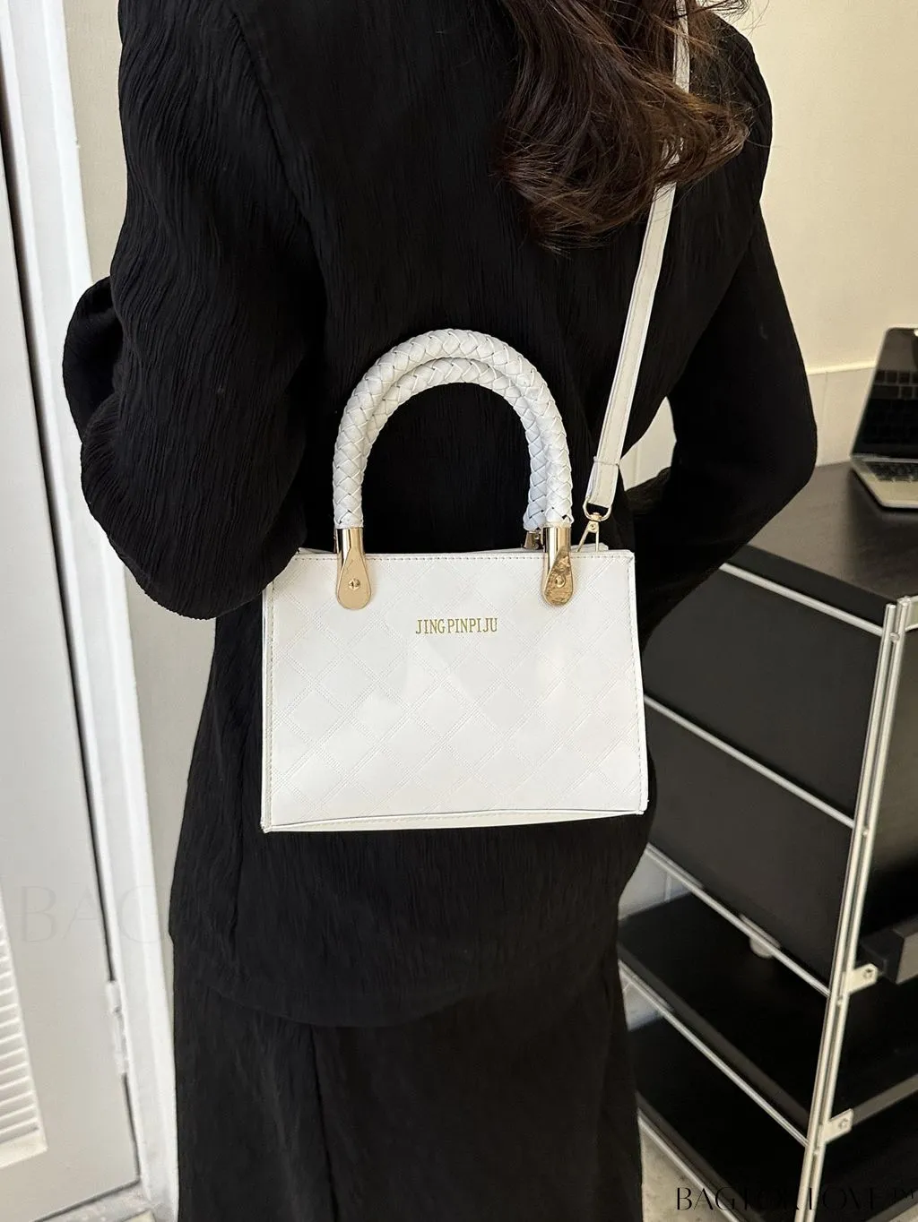 BagForLove - Modern Geometric Print Small Square Crossbody for Casual Style On-The-Go