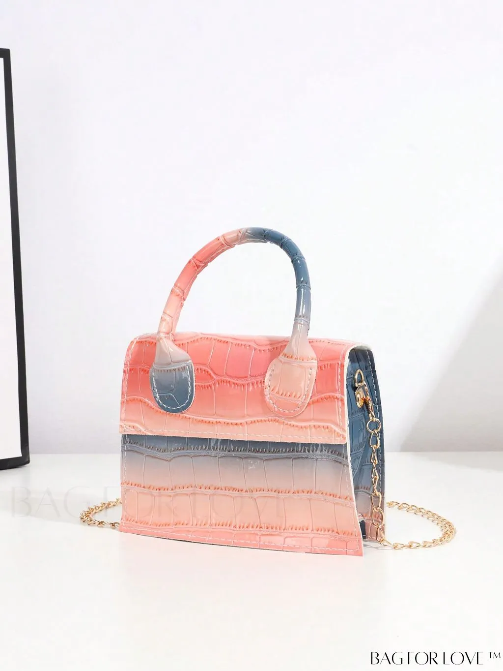 BagForLove - Neon Lime Square Mini Bag with Chain Flap in PU Leather