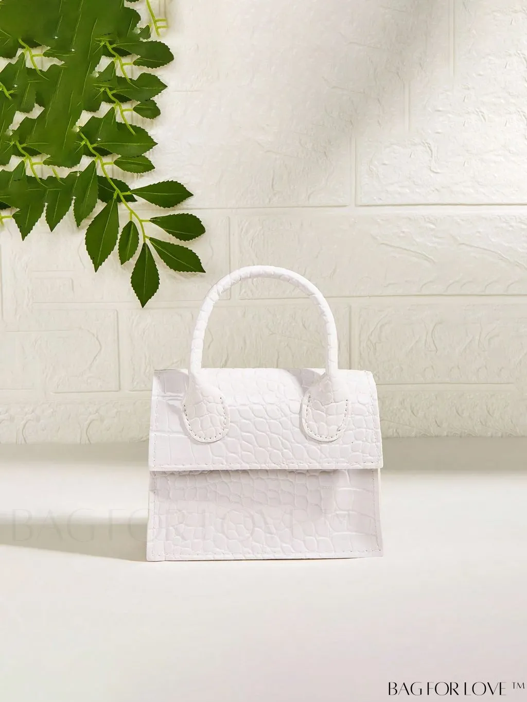 BagForLove - Neon Lime Square Mini Bag with Chain Flap in PU Leather