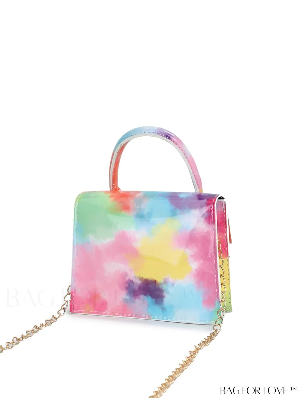 BagForLove - Neon Lime Square Mini Bag with Chain Flap in PU Leather