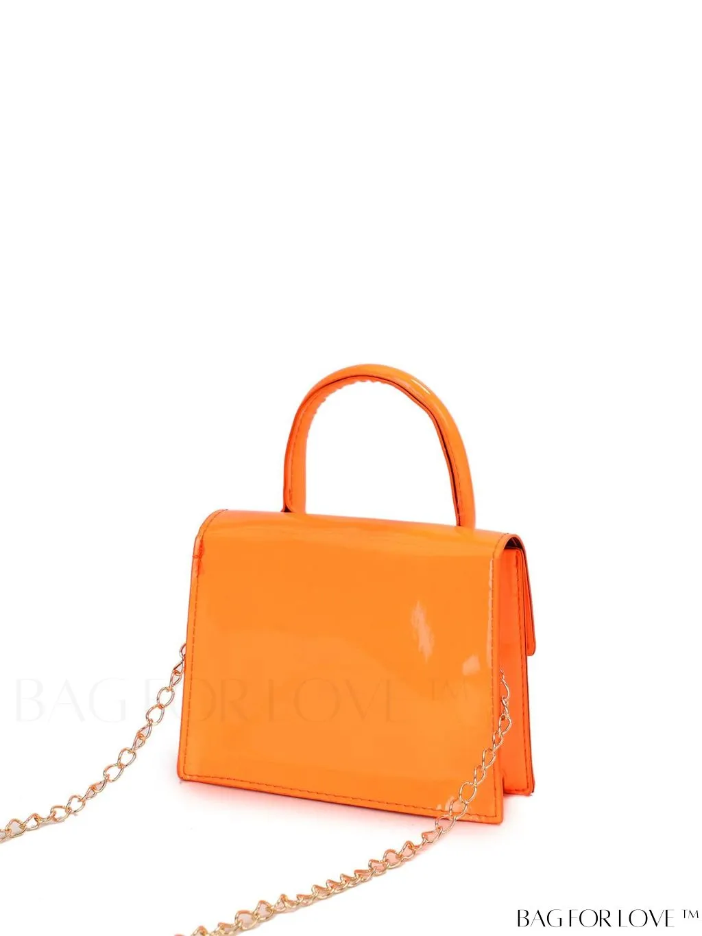 BagForLove - Neon Lime Square Mini Bag with Chain Flap in PU Leather