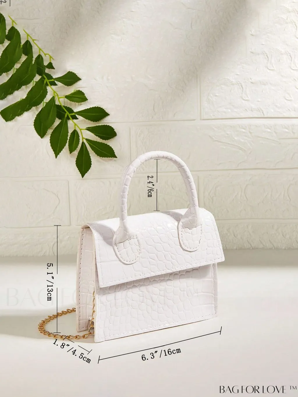 BagForLove - Neon Lime Square Mini Bag with Chain Flap in PU Leather
