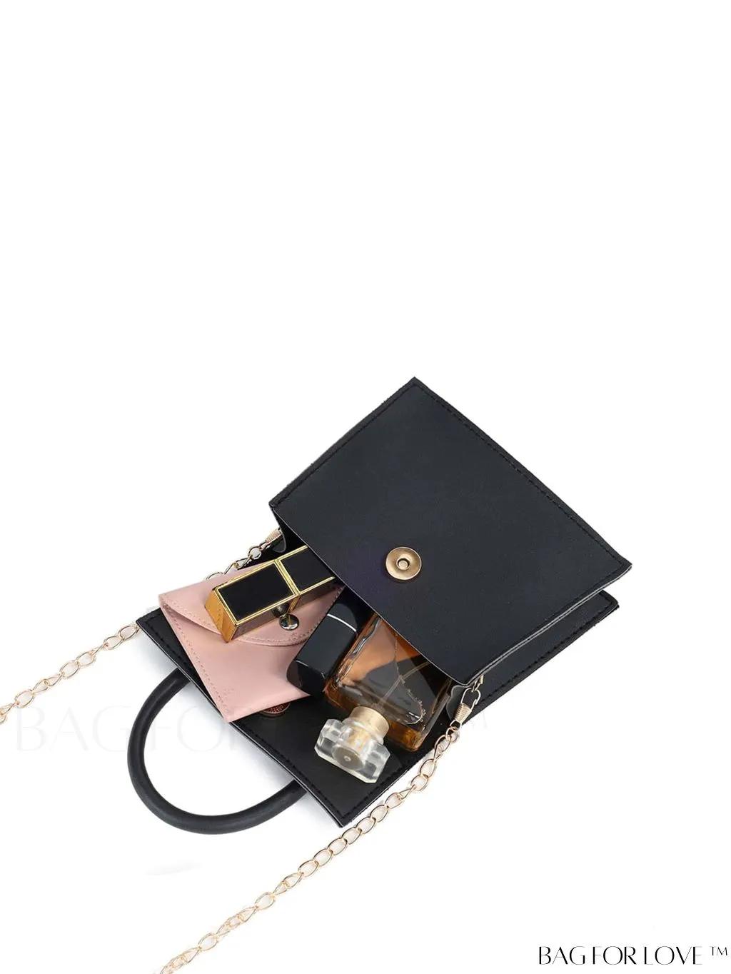 BagForLove - Neon Lime Square Mini Bag with Chain Flap in PU Leather