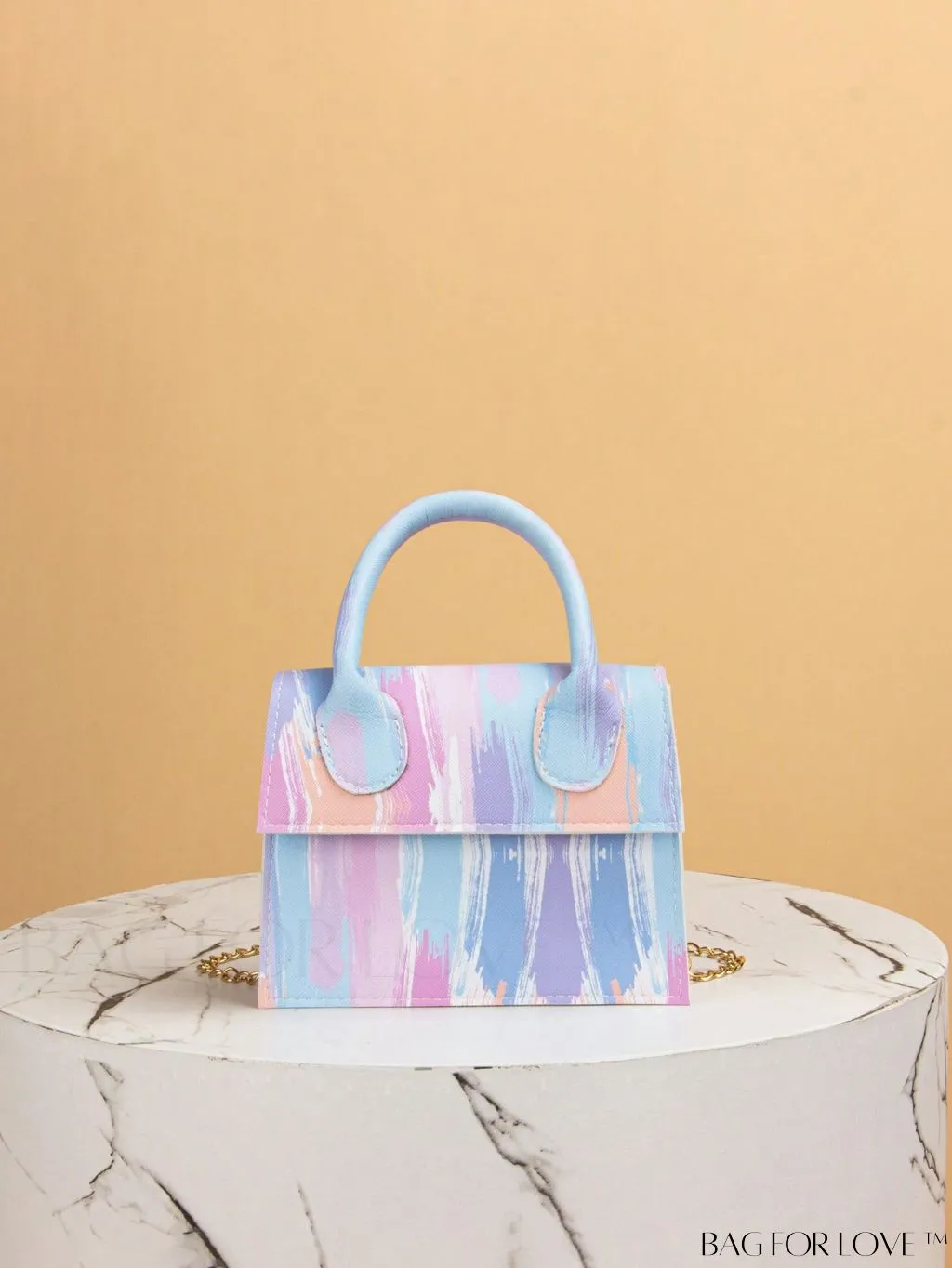 BagForLove - Neon Lime Square Mini Bag with Chain Flap in PU Leather