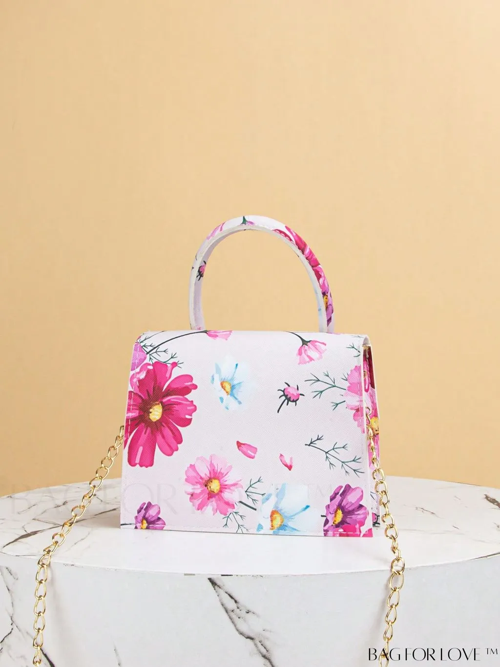 BagForLove - Neon Lime Square Mini Bag with Chain Flap in PU Leather
