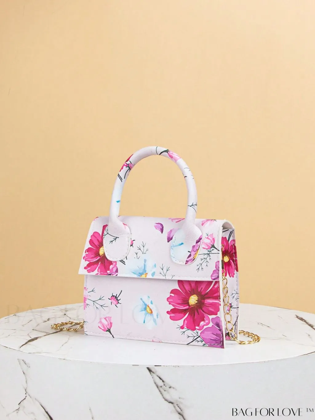 BagForLove - Neon Lime Square Mini Bag with Chain Flap in PU Leather