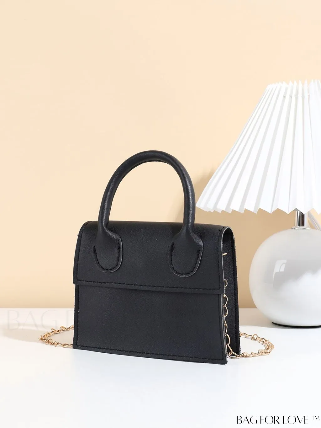 BagForLove - Neon Lime Square Mini Bag with Chain Flap in PU Leather