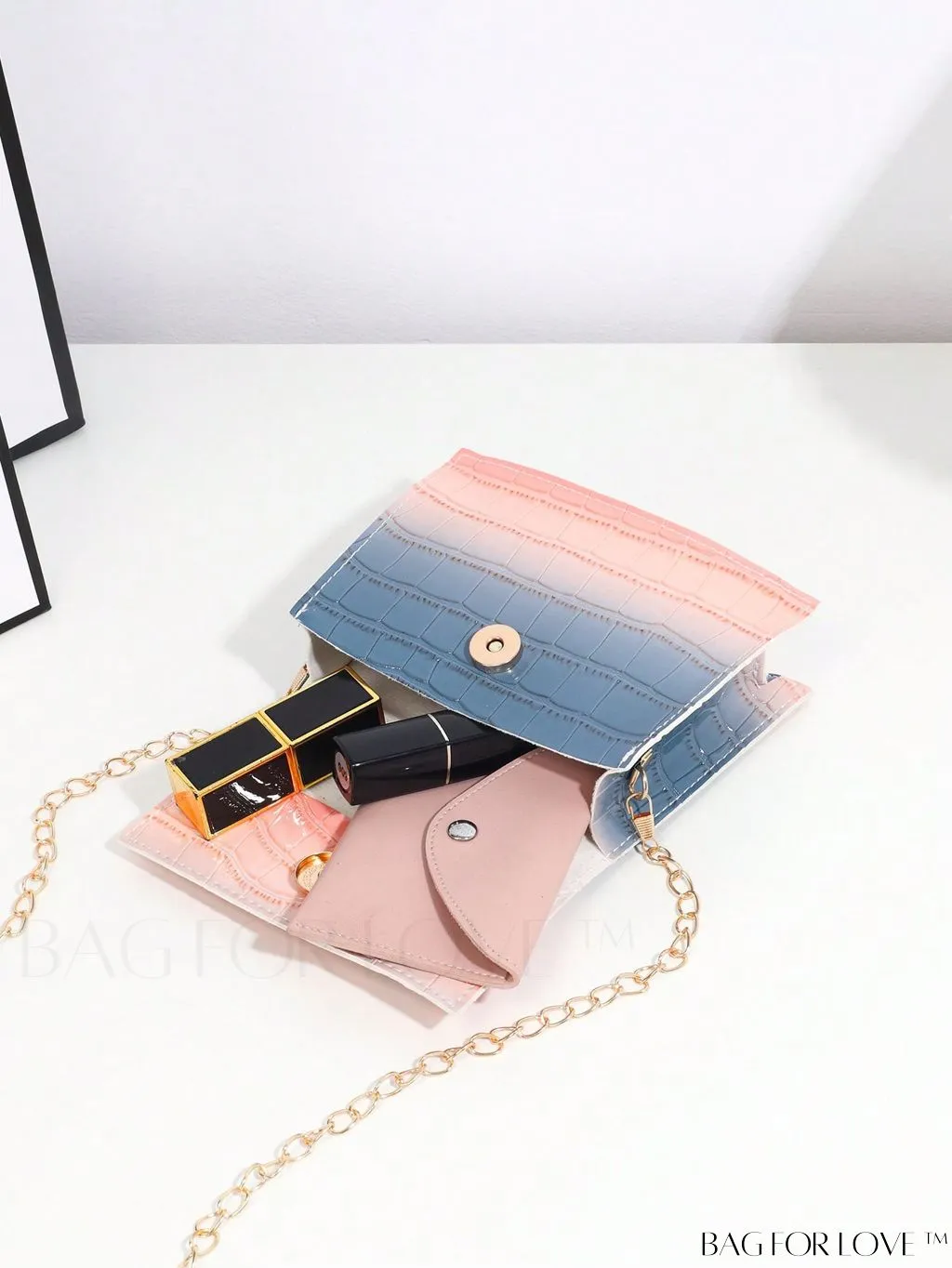 BagForLove - Neon Lime Square Mini Bag with Chain Flap in PU Leather