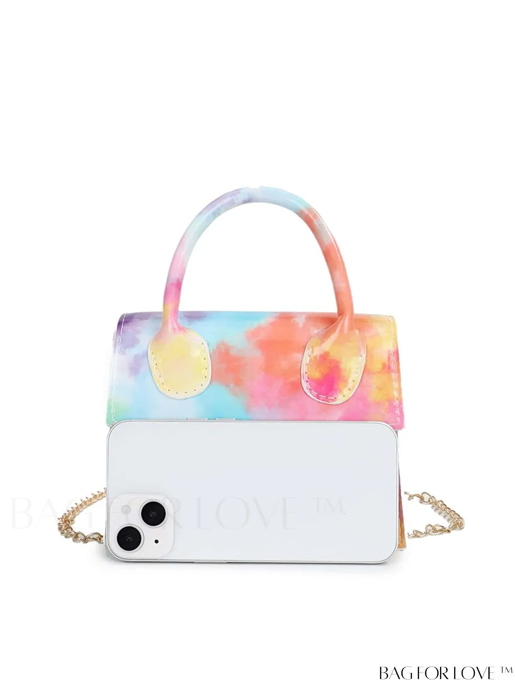 BagForLove - Neon Lime Square Mini Bag with Chain Flap in PU Leather