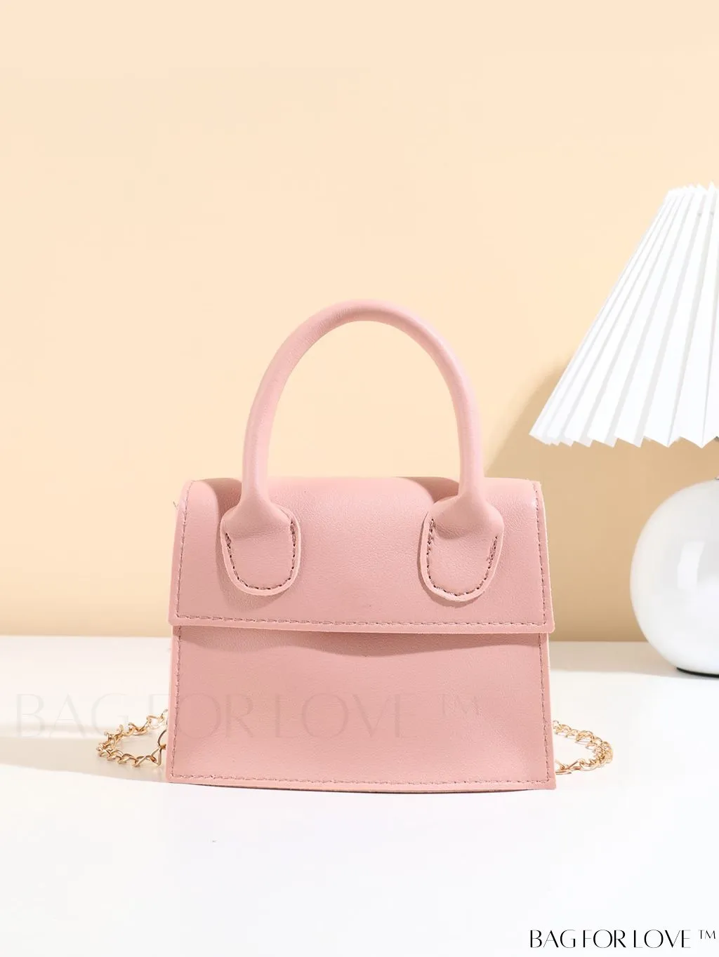 BagForLove - Neon Lime Square Mini Bag with Chain Flap in PU Leather