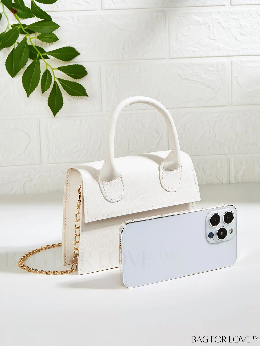 BagForLove - Neon Lime Square Mini Bag with Chain Flap in PU Leather
