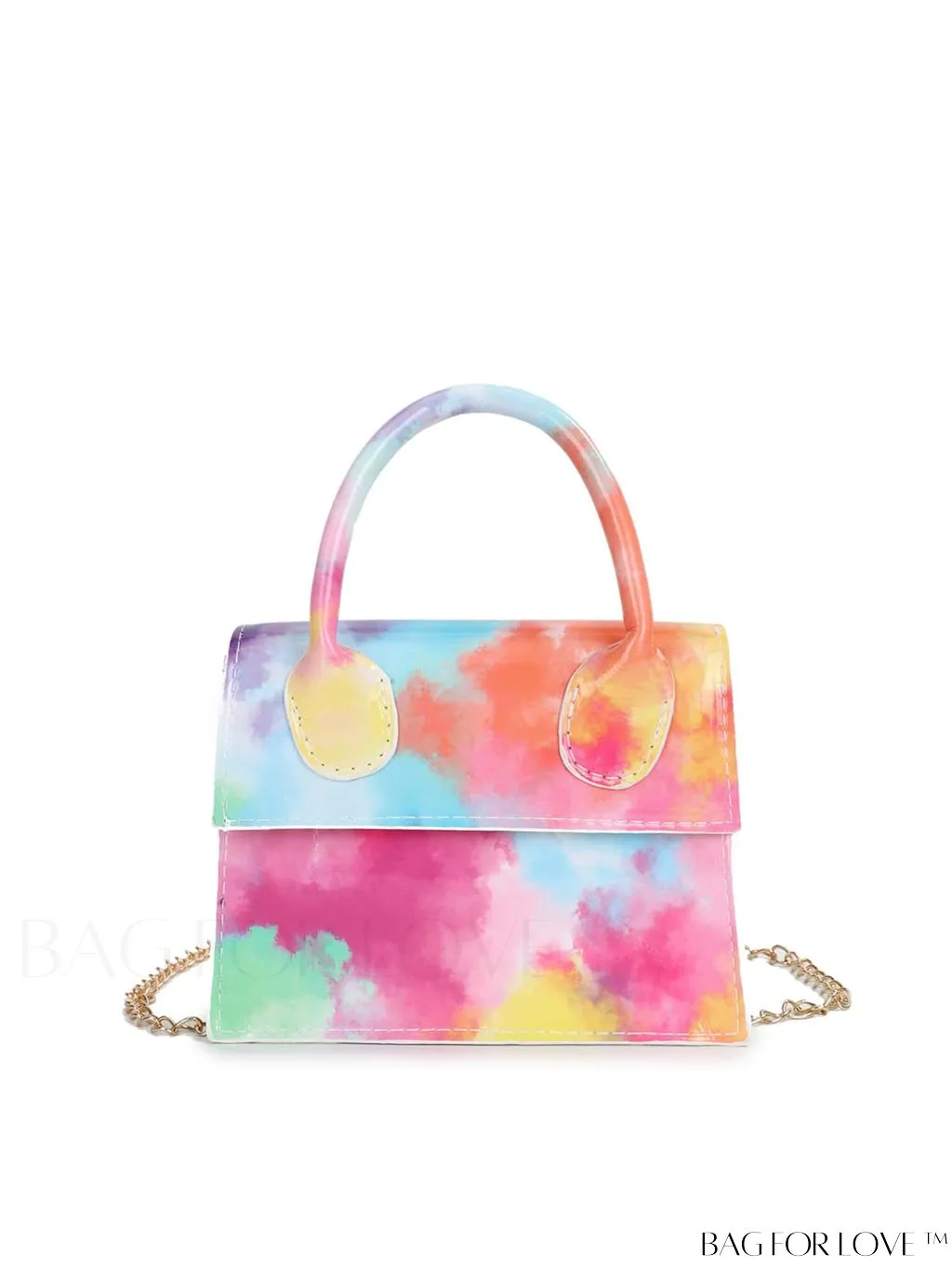 BagForLove - Neon Lime Square Mini Bag with Chain Flap in PU Leather