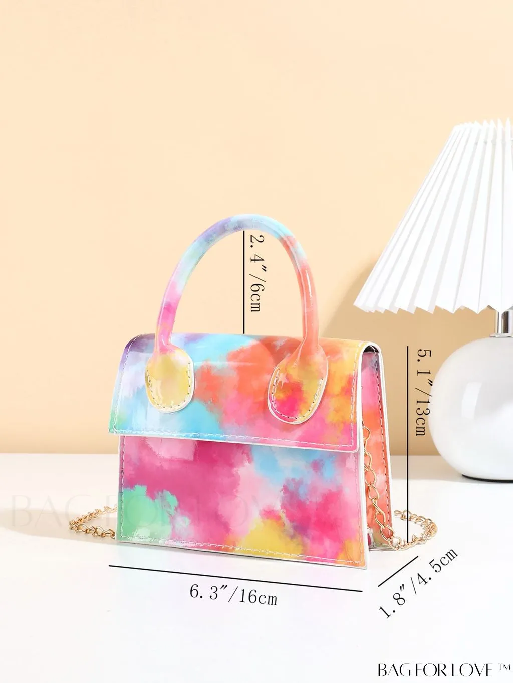 BagForLove - Neon Lime Square Mini Bag with Chain Flap in PU Leather