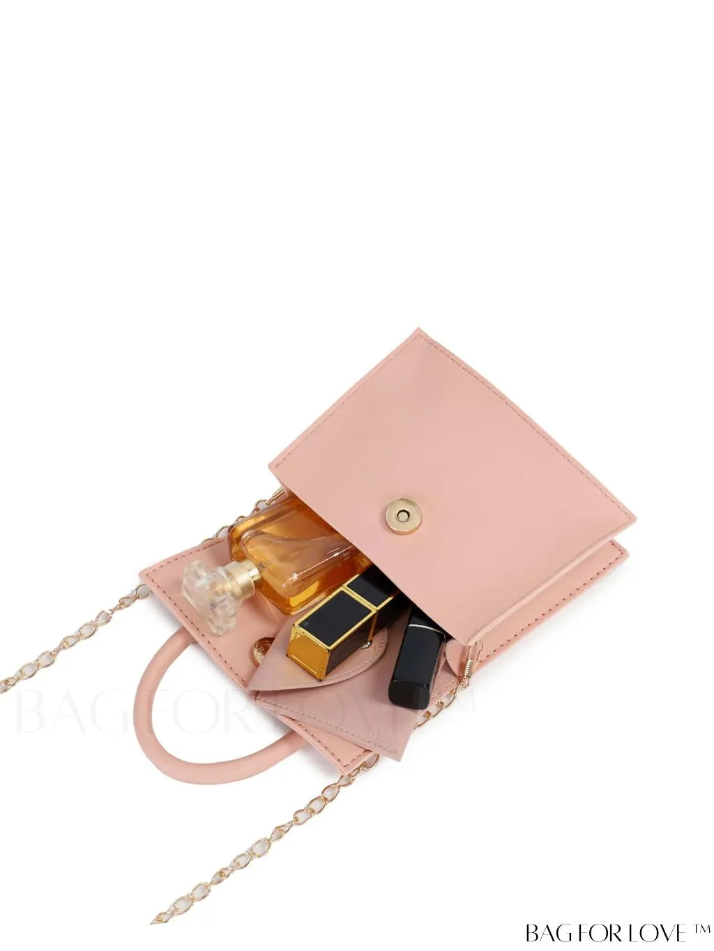 BagForLove - Neon Lime Square Mini Bag with Chain Flap in PU Leather