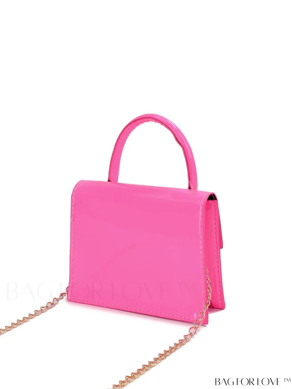 BagForLove - Neon Lime Square Mini Bag with Chain Flap in PU Leather