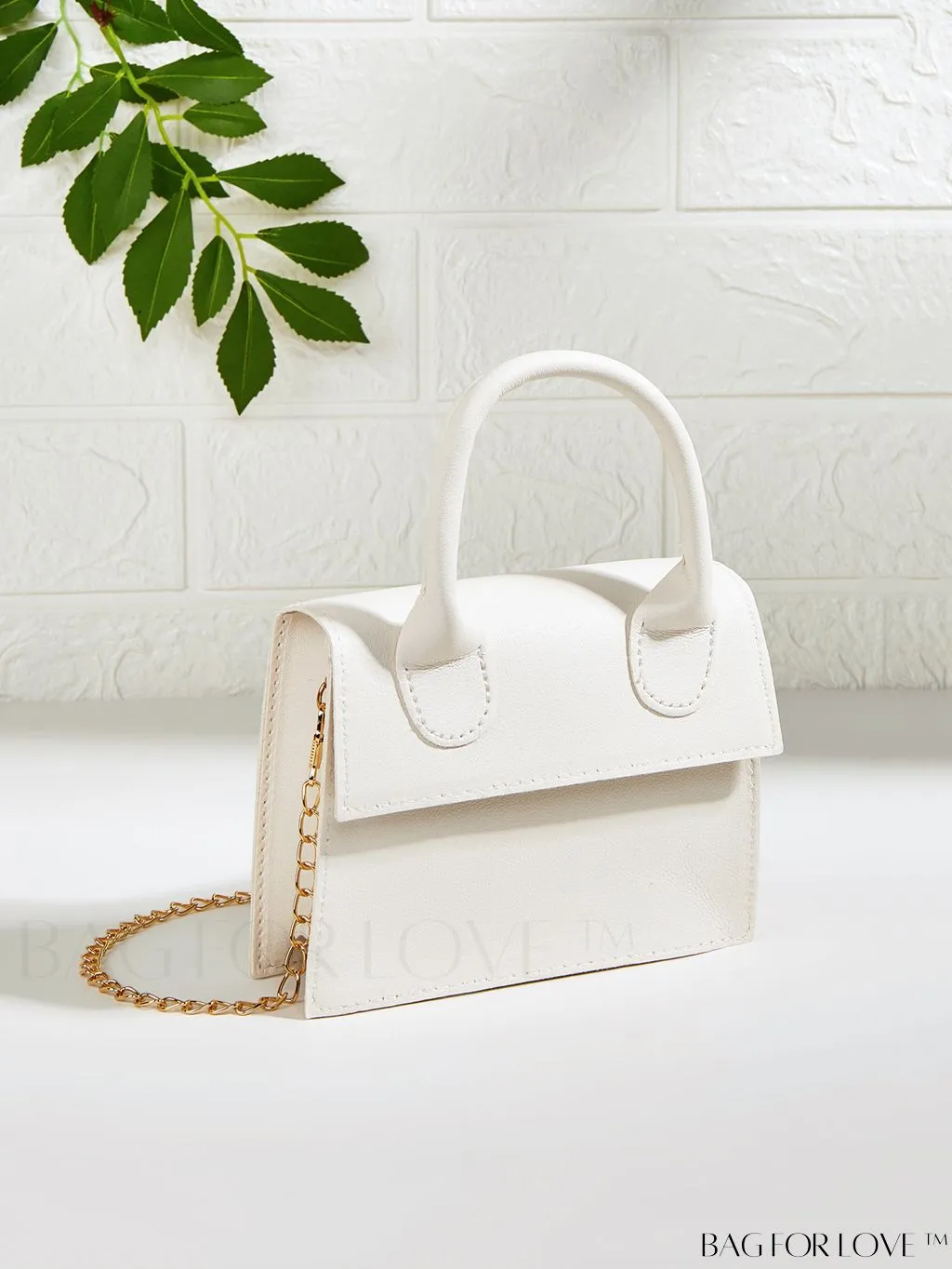 BagForLove - Neon Lime Square Mini Bag with Chain Flap in PU Leather