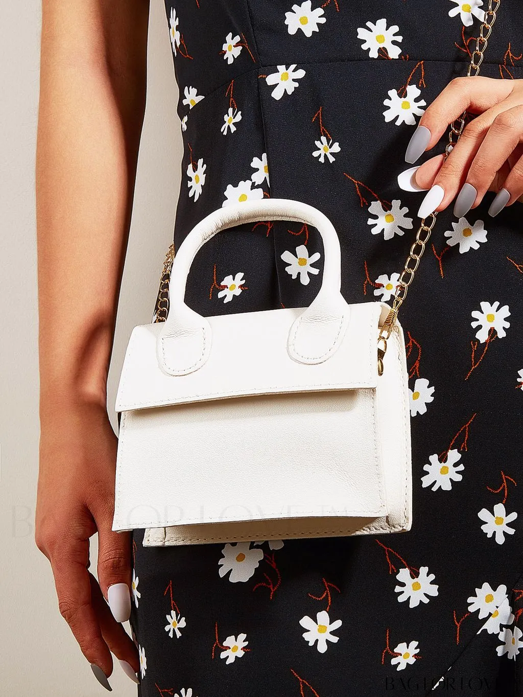 BagForLove - Neon Lime Square Mini Bag with Chain Flap in PU Leather