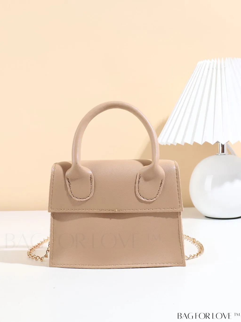 BagForLove - Neon Lime Square Mini Bag with Chain Flap in PU Leather