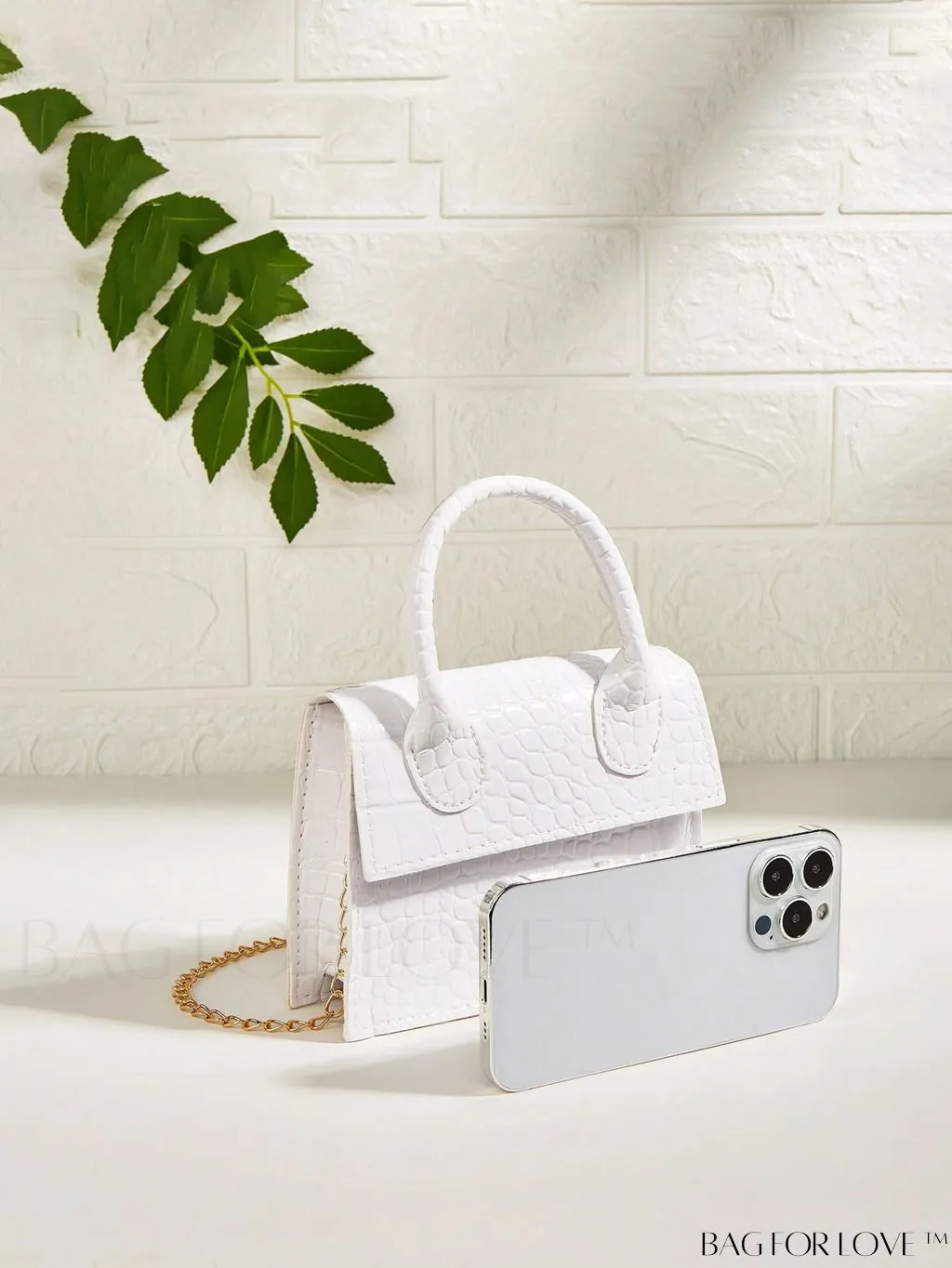 BagForLove - Neon Lime Square Mini Bag with Chain Flap in PU Leather