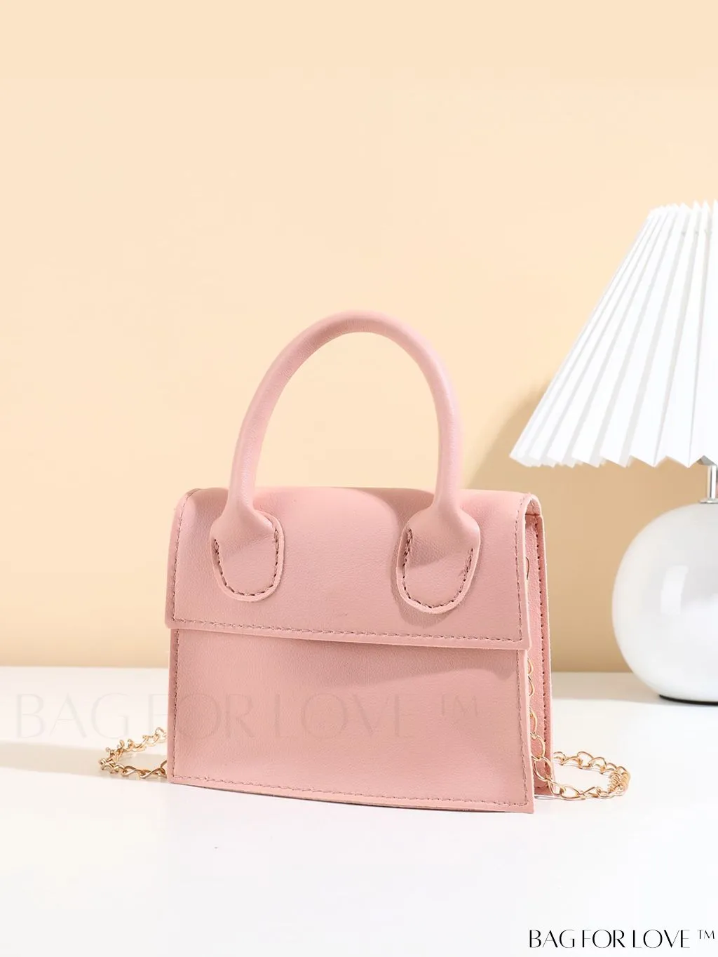BagForLove - Neon Lime Square Mini Bag with Chain Flap in PU Leather