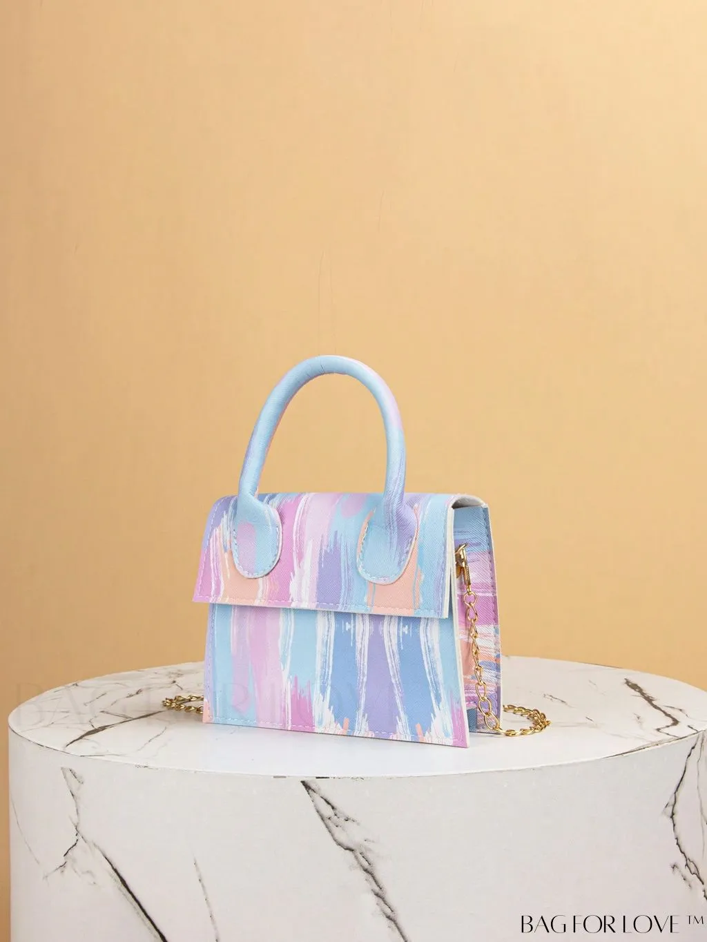 BagForLove - Neon Lime Square Mini Bag with Chain Flap in PU Leather