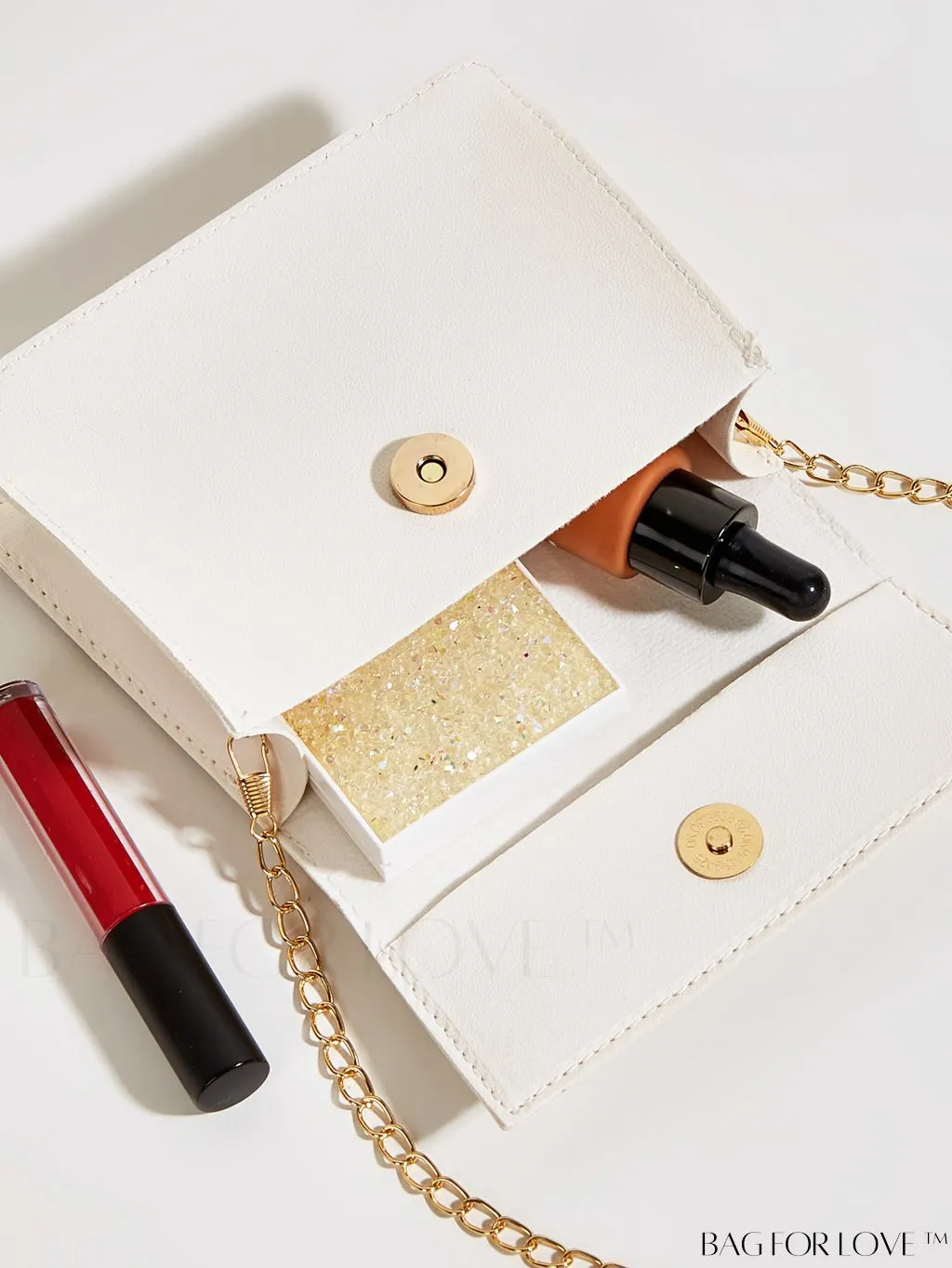 BagForLove - Neon Lime Square Mini Bag with Chain Flap in PU Leather