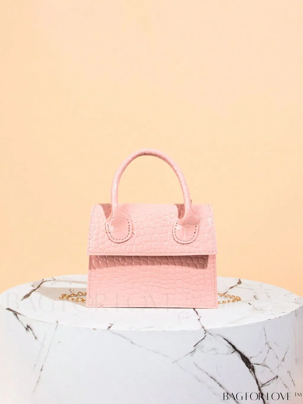 BagForLove - Neon Lime Square Mini Bag with Chain Flap in PU Leather