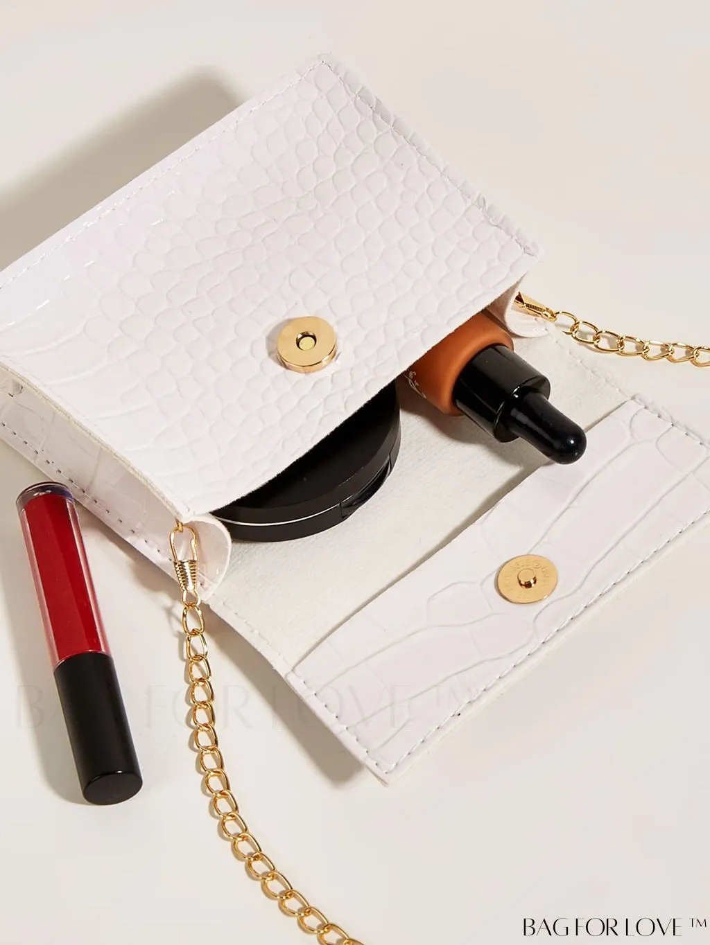 BagForLove - Neon Lime Square Mini Bag with Chain Flap in PU Leather