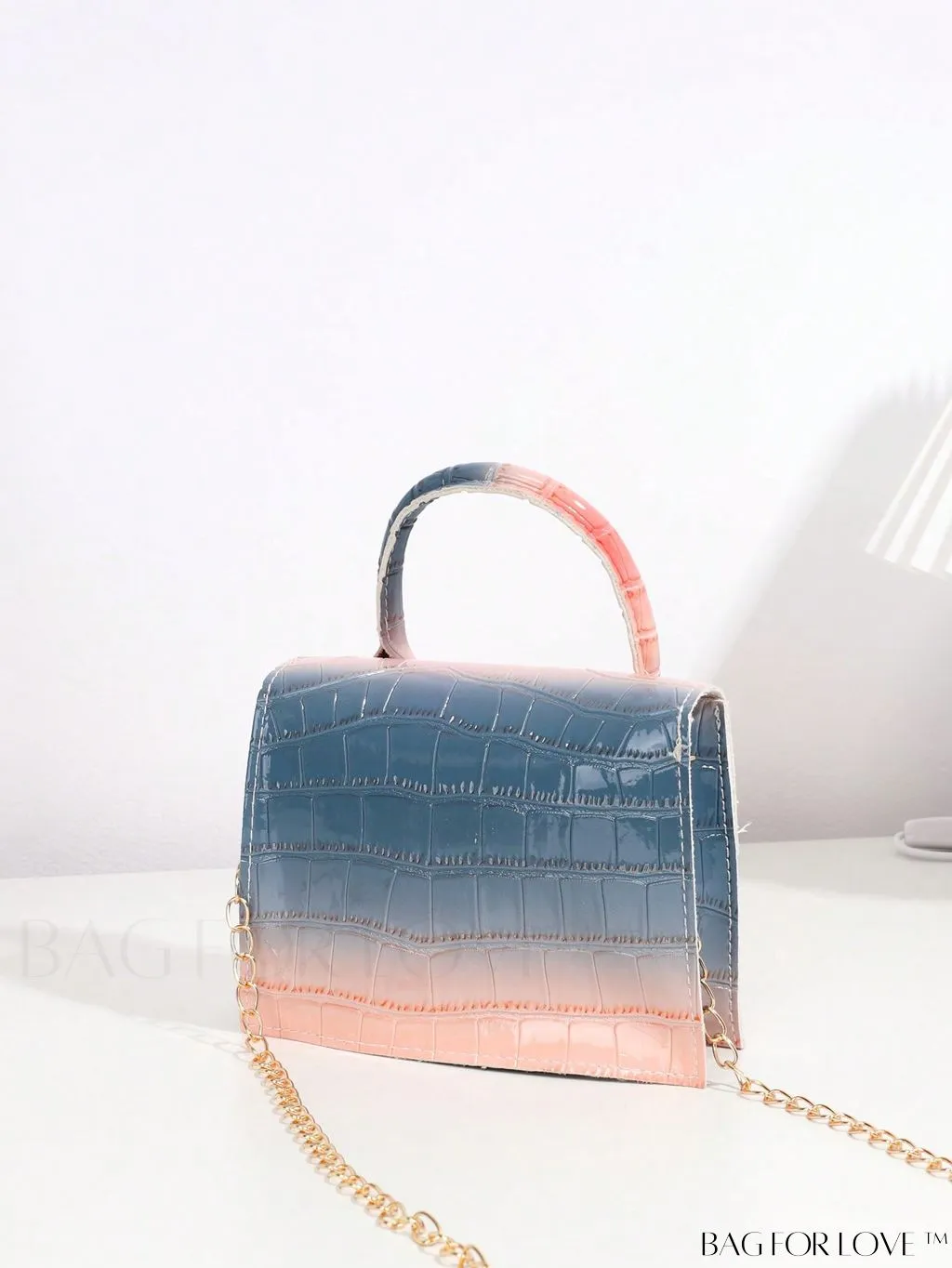 BagForLove - Neon Lime Square Mini Bag with Chain Flap in PU Leather