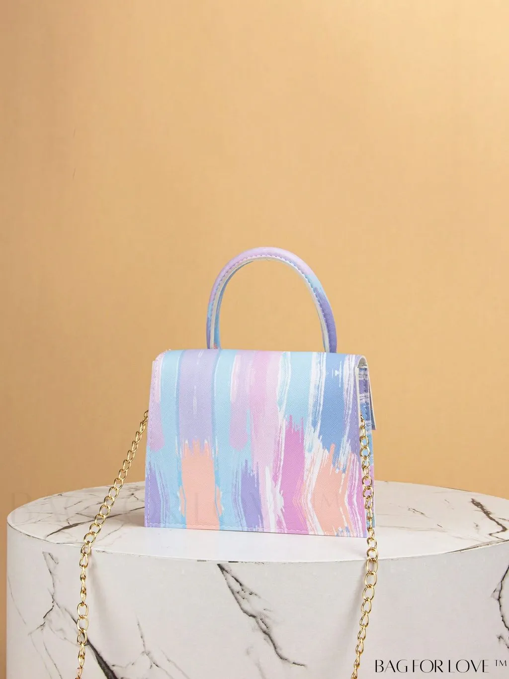 BagForLove - Neon Lime Square Mini Bag with Chain Flap in PU Leather