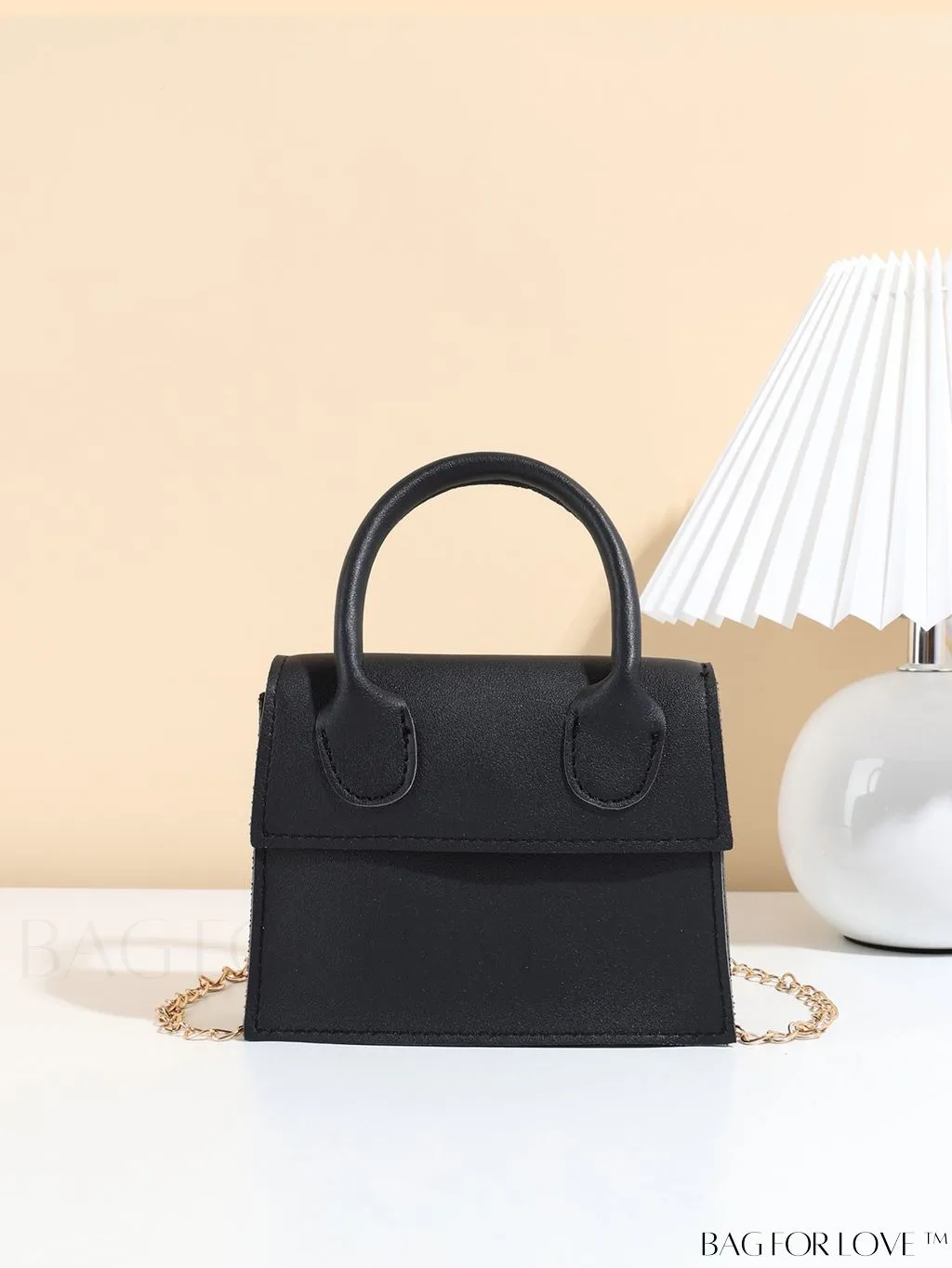 BagForLove - Neon Lime Square Mini Bag with Chain Flap in PU Leather