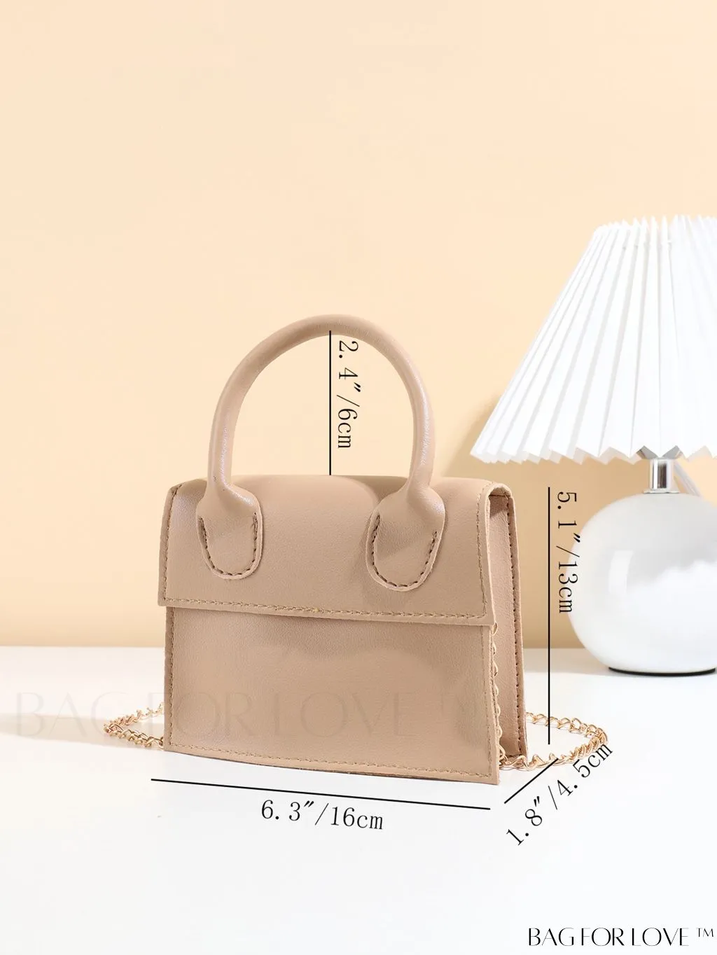BagForLove - Neon Lime Square Mini Bag with Chain Flap in PU Leather