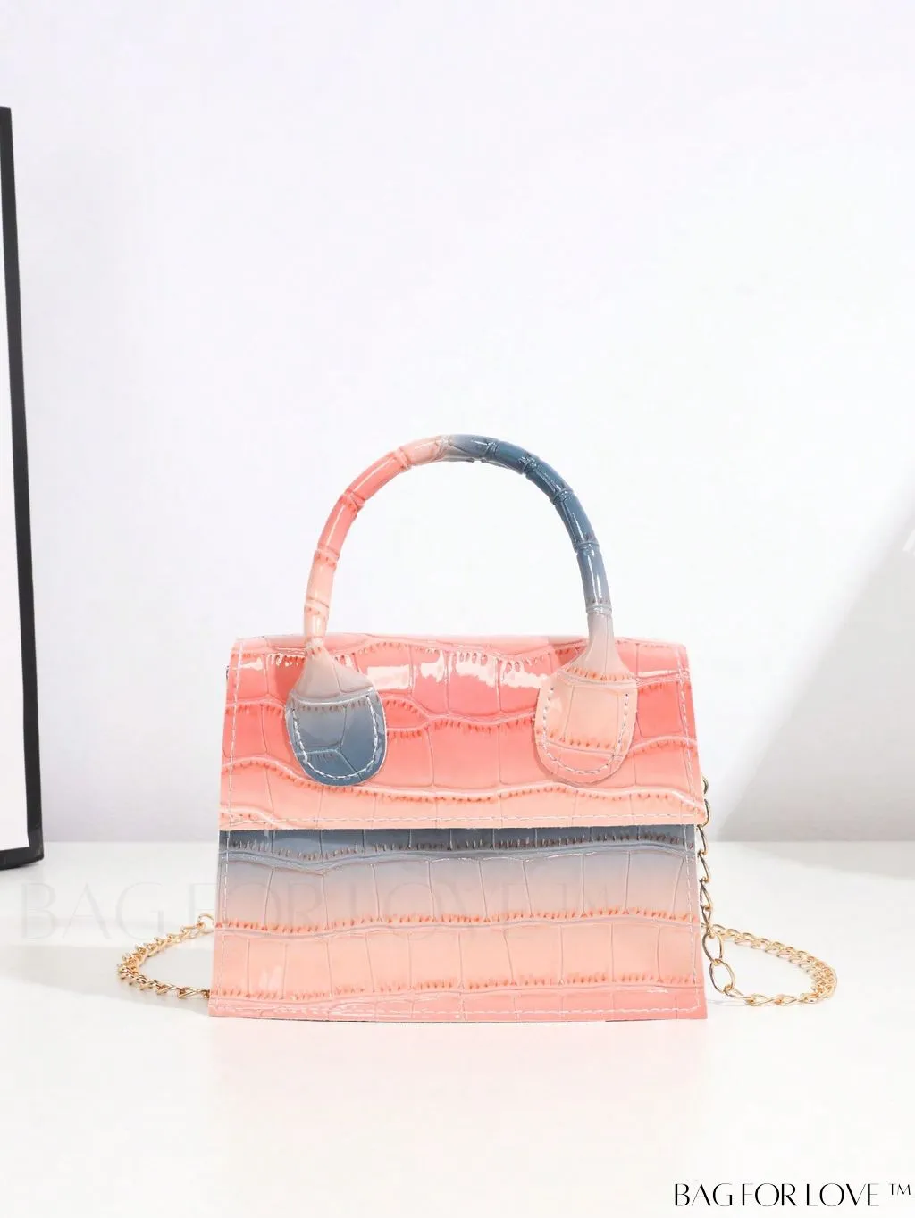 BagForLove - Neon Lime Square Mini Bag with Chain Flap in PU Leather