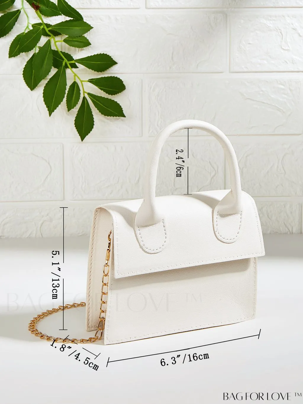 BagForLove - Neon Lime Square Mini Bag with Chain Flap in PU Leather