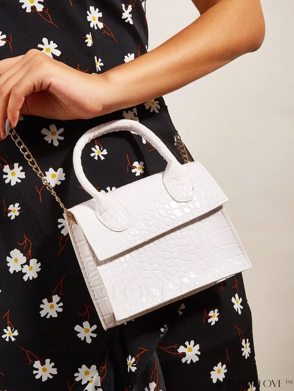 BagForLove - Neon Lime Square Mini Bag with Chain Flap in PU Leather