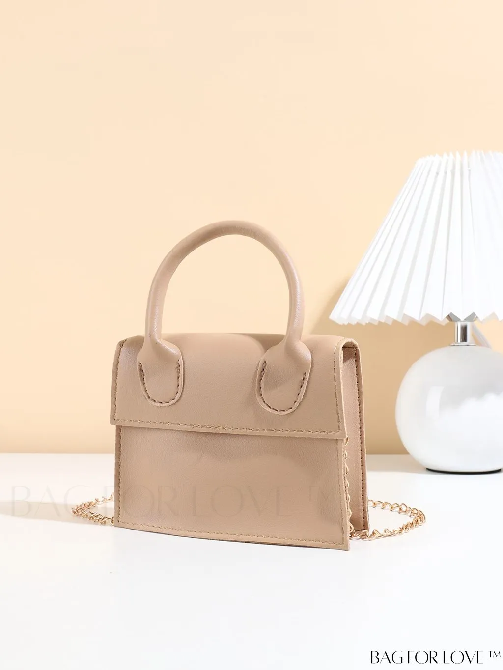 BagForLove - Neon Lime Square Mini Bag with Chain Flap in PU Leather