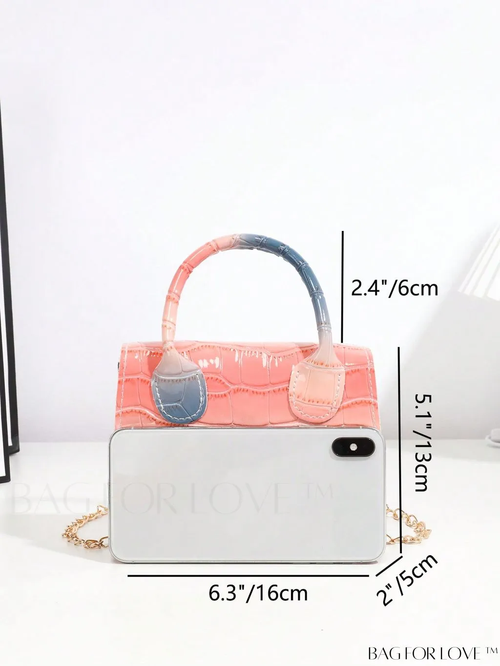 BagForLove - Neon Lime Square Mini Bag with Chain Flap in PU Leather