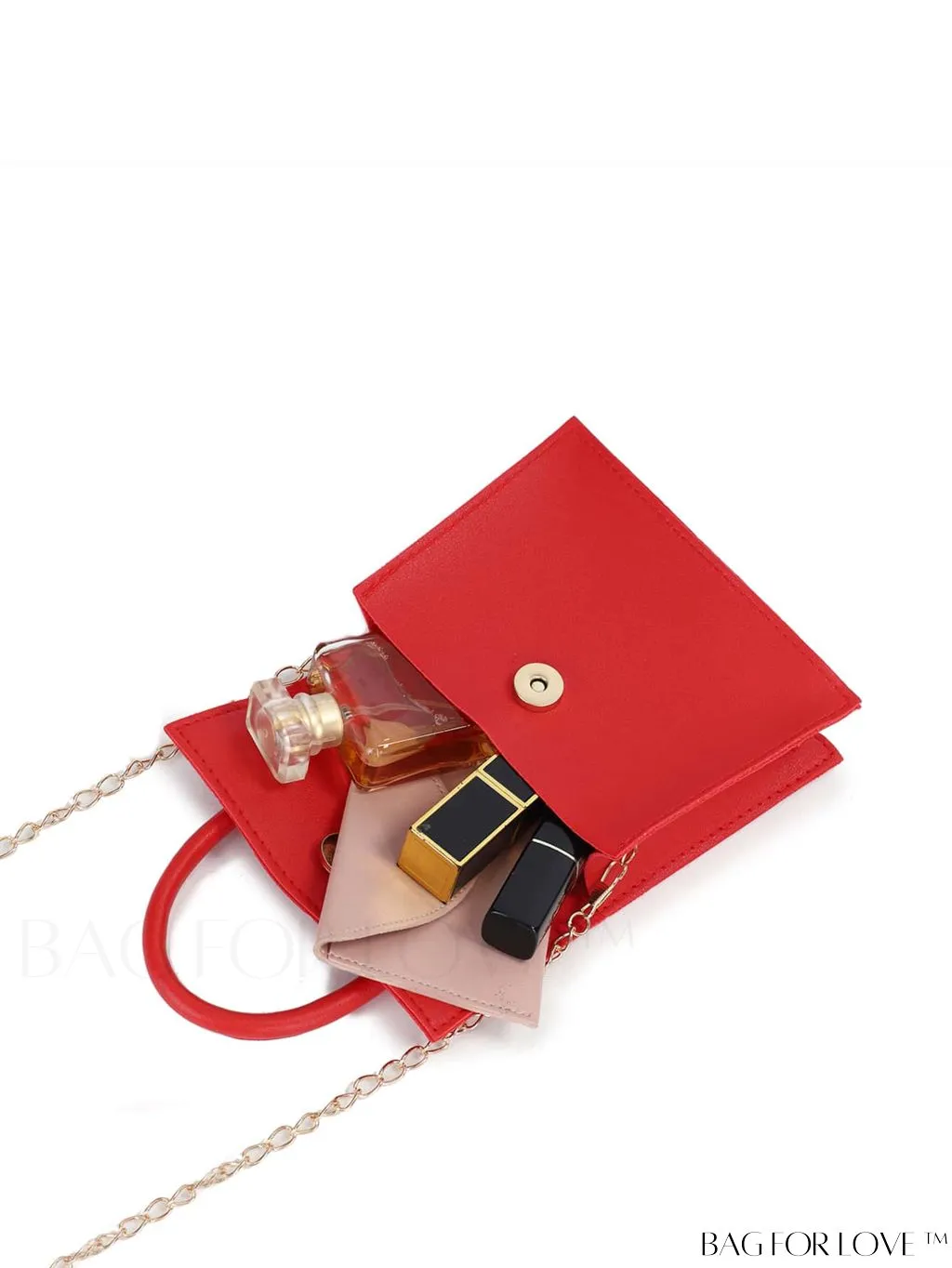 BagForLove - Neon Lime Square Mini Bag with Chain Flap in PU Leather