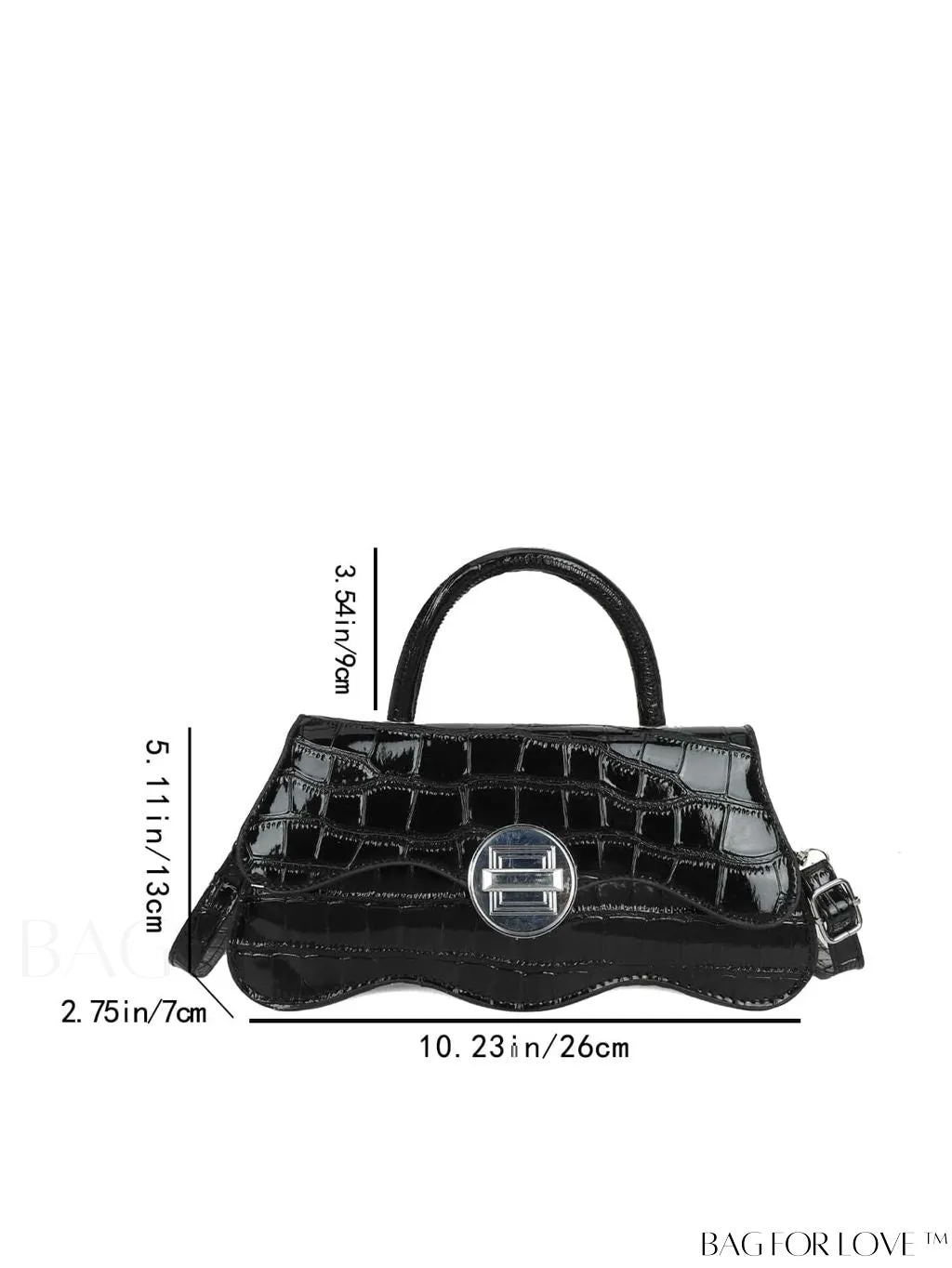 BagForLove - Orange Neon Top Handle Crocodile Pattern Handbag in PU Leather