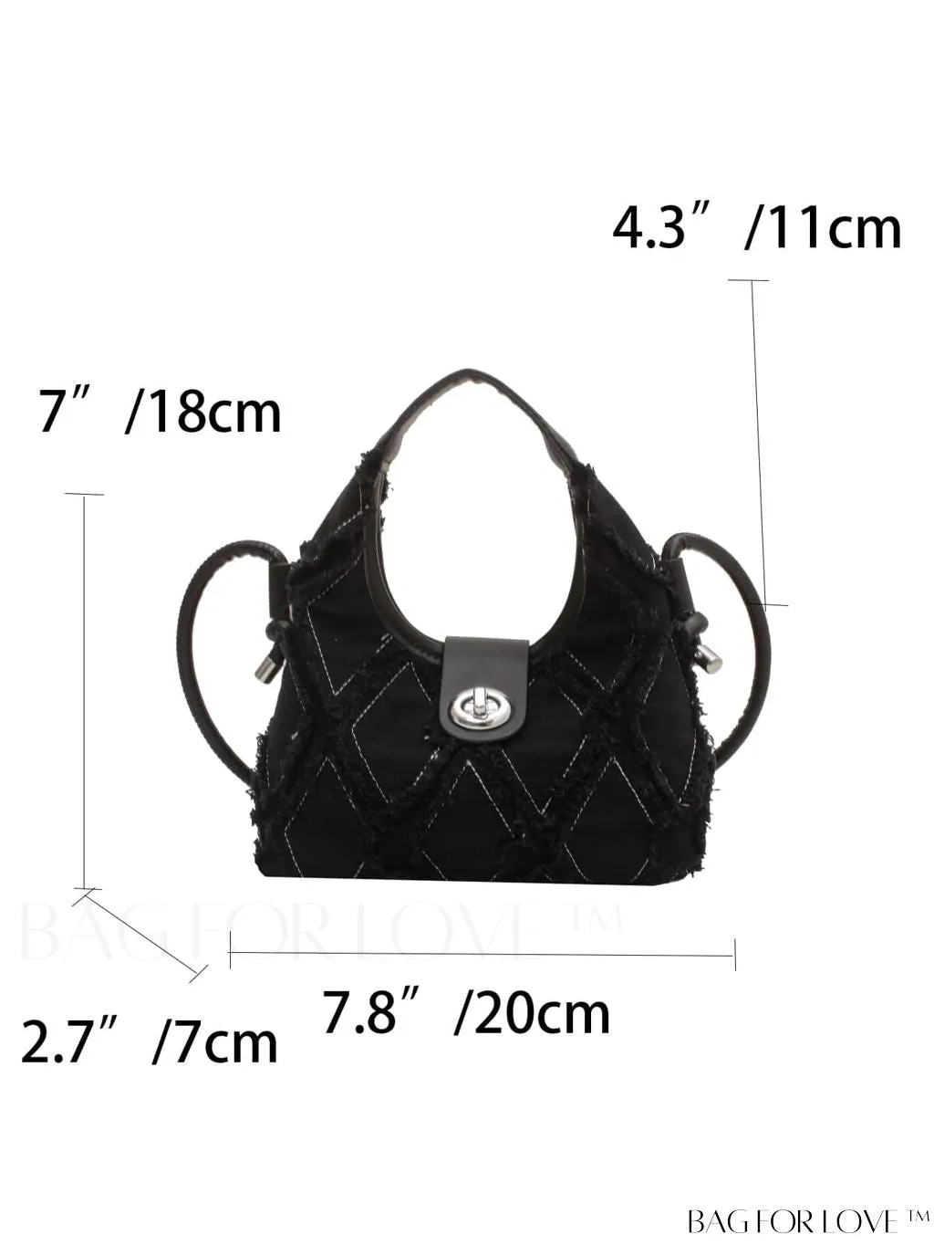 BagForLove - Premium Mini Straw Bag with Twist Lock Top Handle and Contrast Binding
