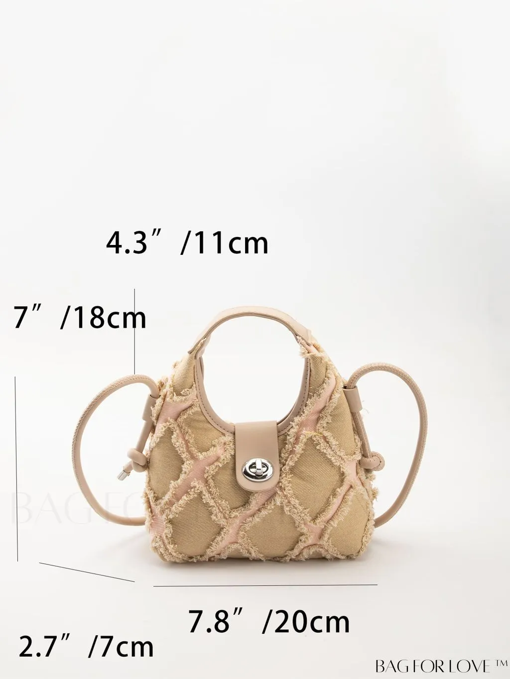BagForLove - Premium Mini Straw Bag with Twist Lock Top Handle and Contrast Binding