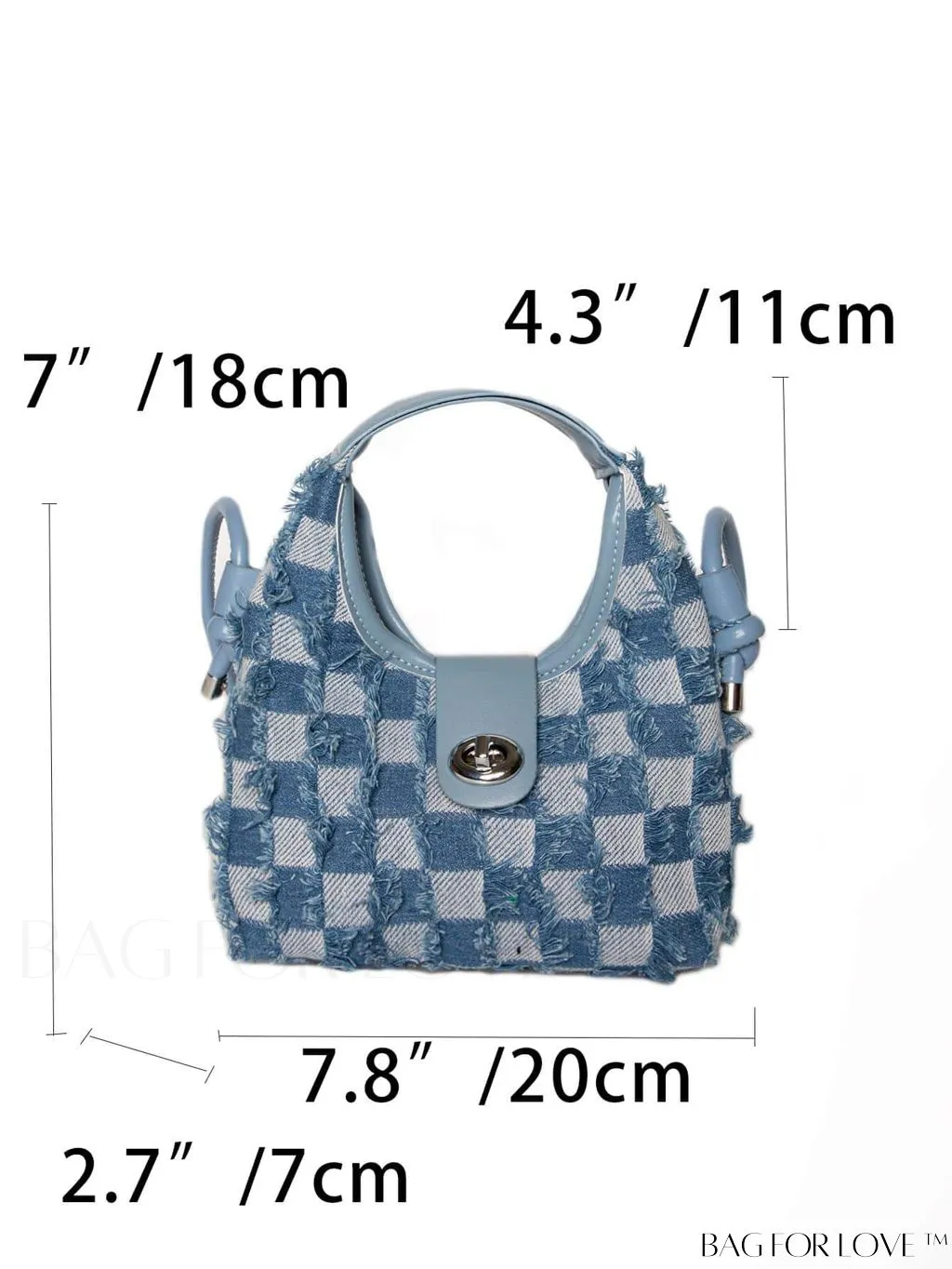 BagForLove - Premium Mini Straw Bag with Twist Lock Top Handle and Contrast Binding