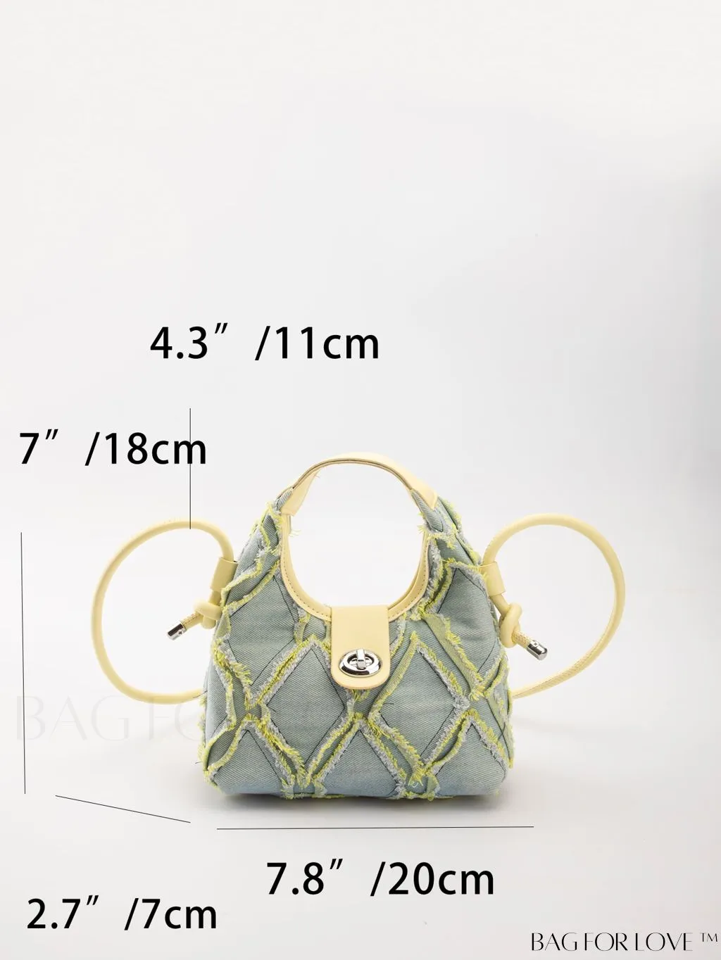 BagForLove - Premium Mini Straw Bag with Twist Lock Top Handle and Contrast Binding