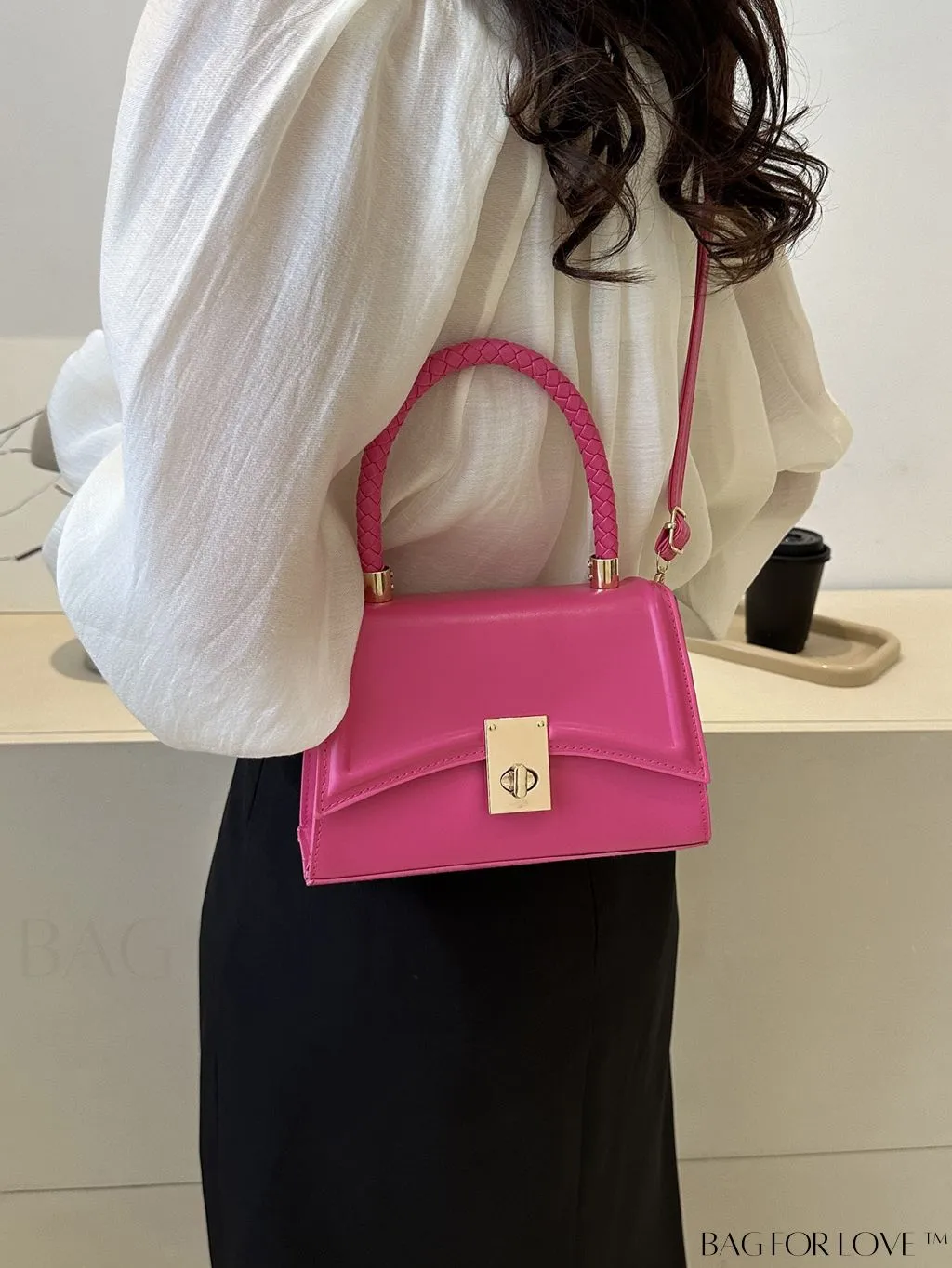 BagForLove - Retro Indentation Flap Hard Handle Crossbody Bag - Stylish and Practical for Commuting