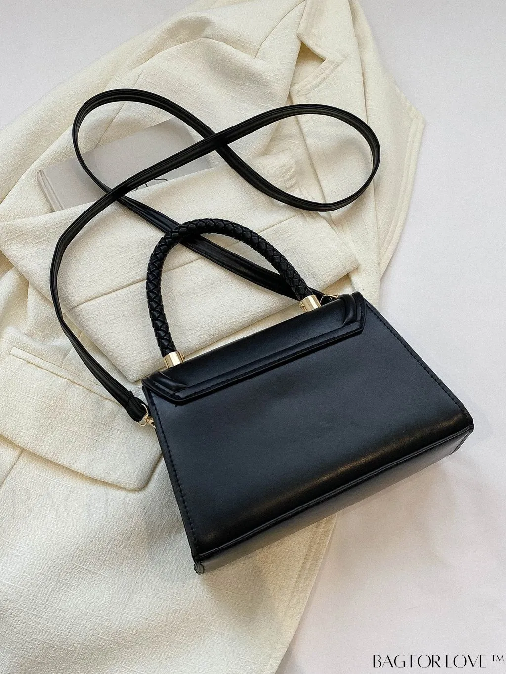 BagForLove - Retro Indentation Flap Hard Handle Crossbody Bag - Stylish and Practical for Commuting