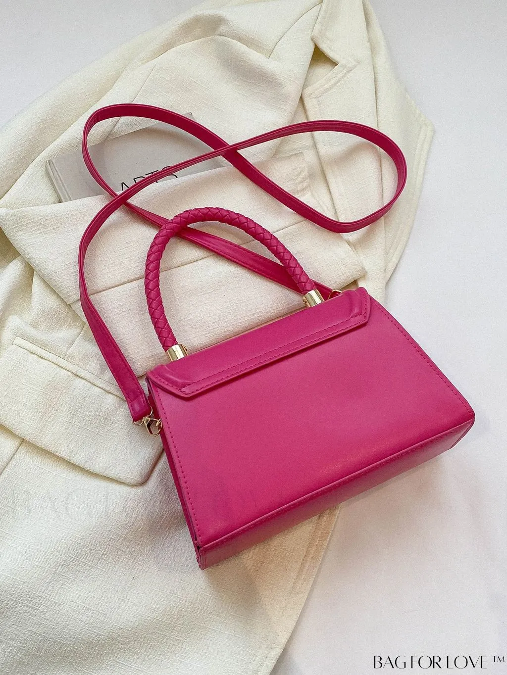 BagForLove - Retro Indentation Flap Hard Handle Crossbody Bag - Stylish and Practical for Commuting